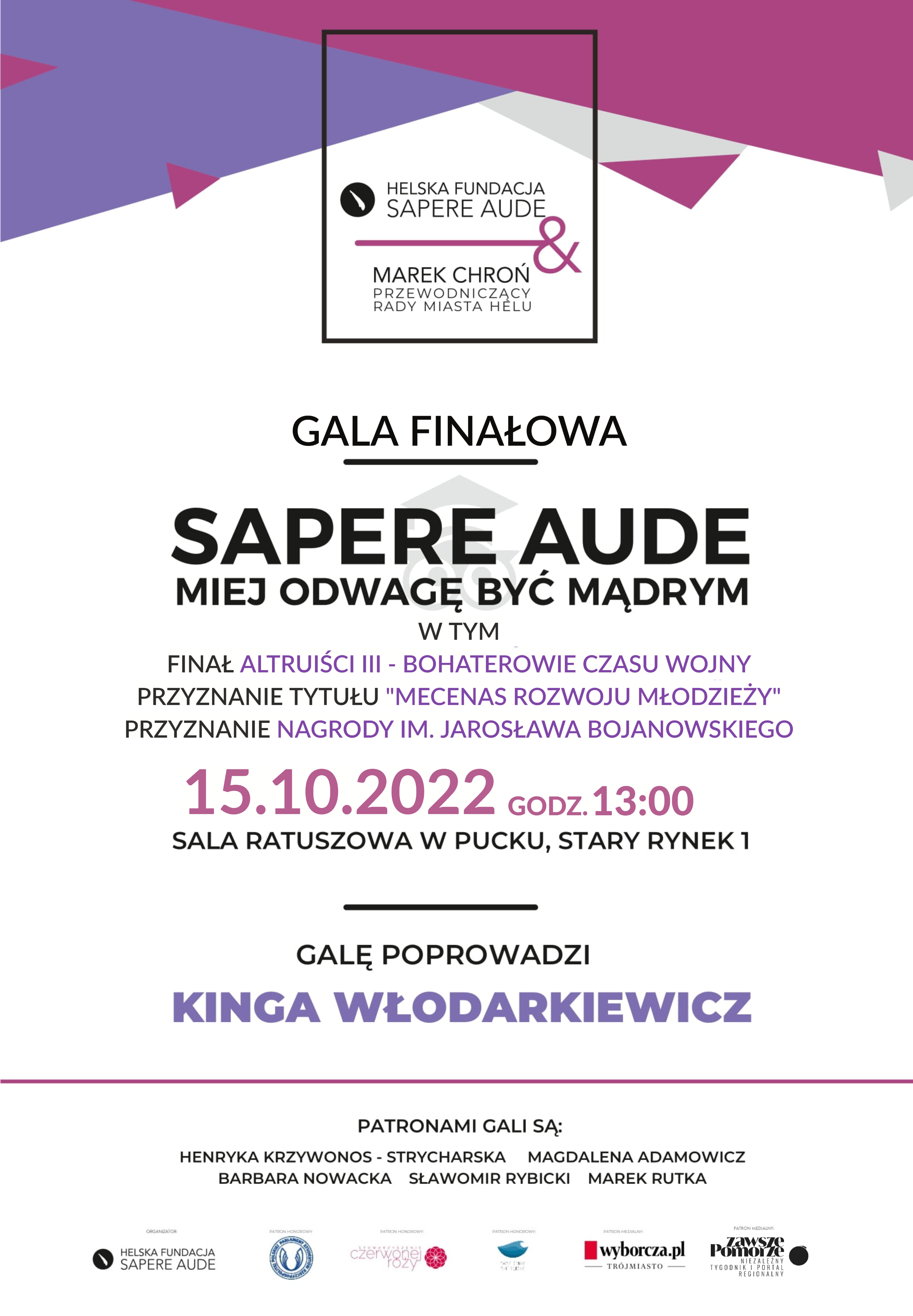Gala Finałowa Konkursu ''Sapere Aude - miej odwagę być mądrym''